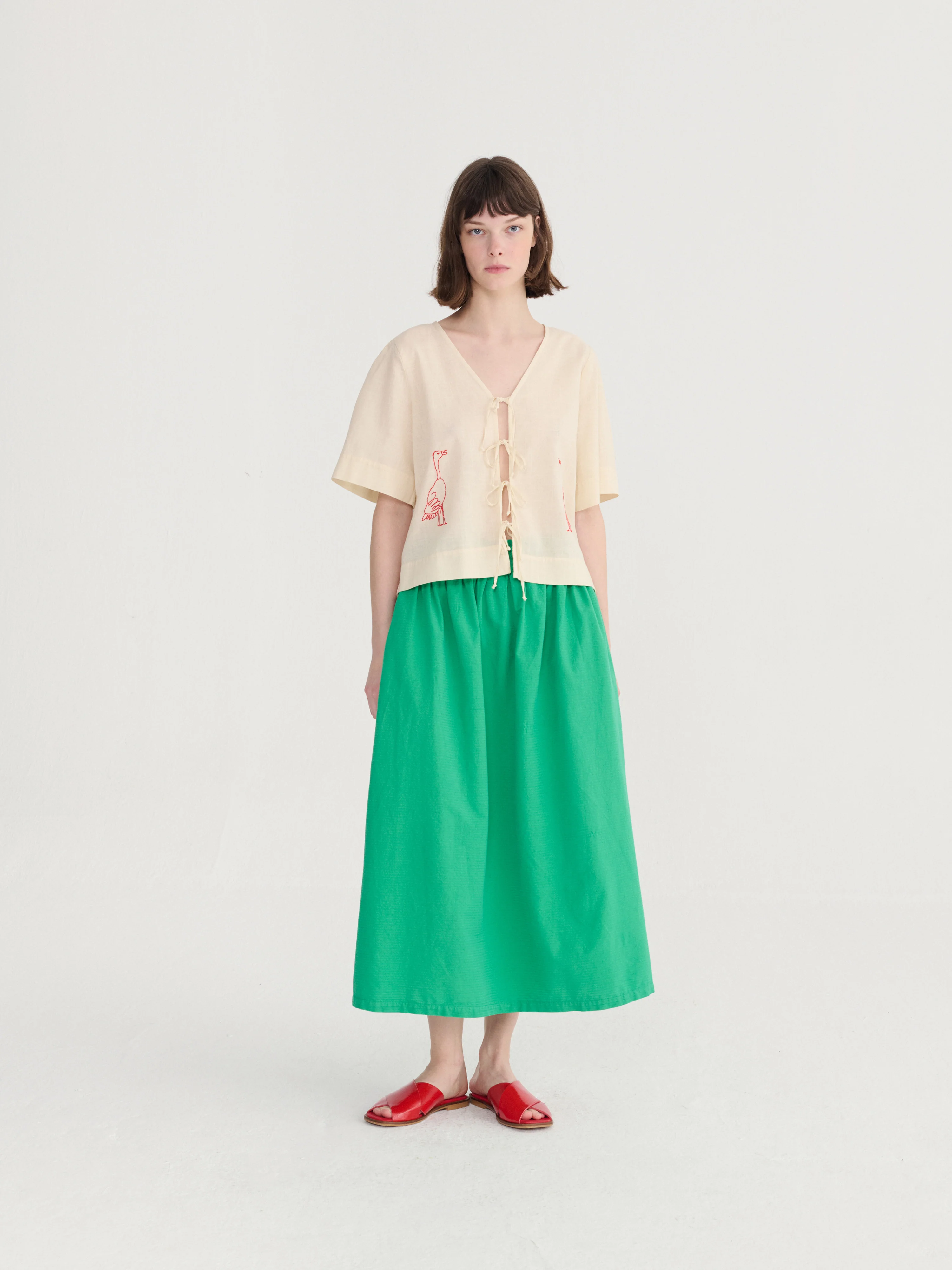 Bobo Choses Embroidery Tied Blouse - Image 4