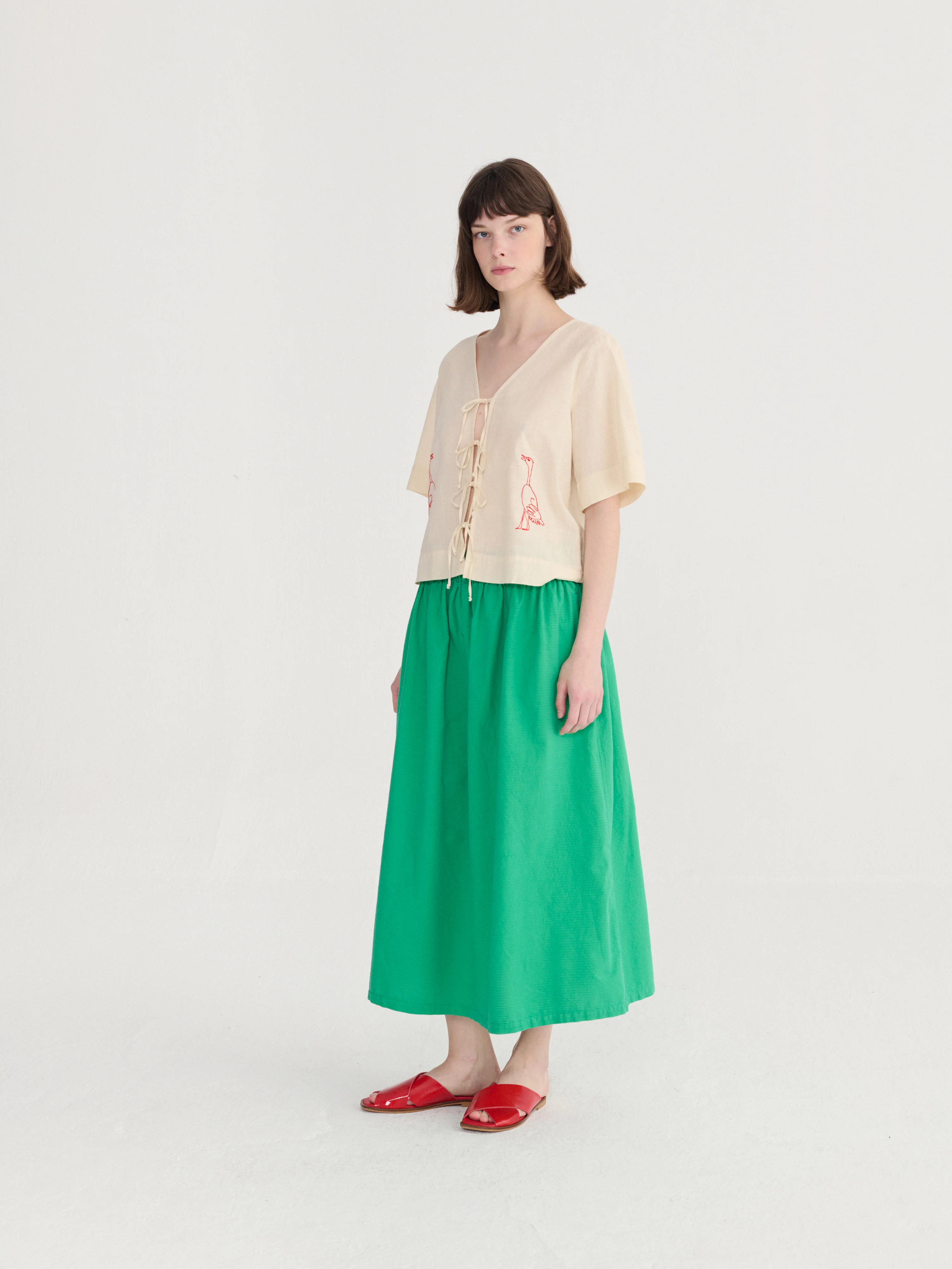 Bobo Choses Embroidery Tied Blouse - Image 5