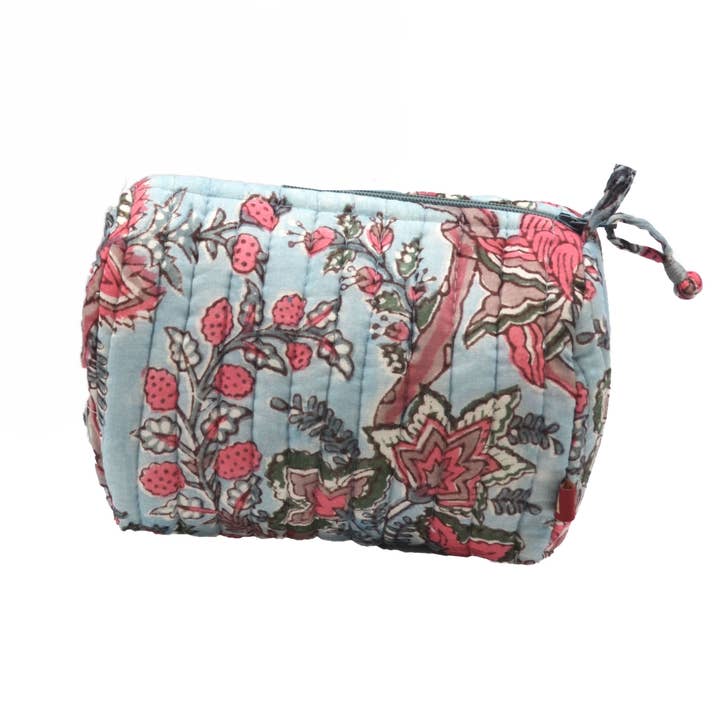 Large Floral Blockprint Travel Pouch - Image 4