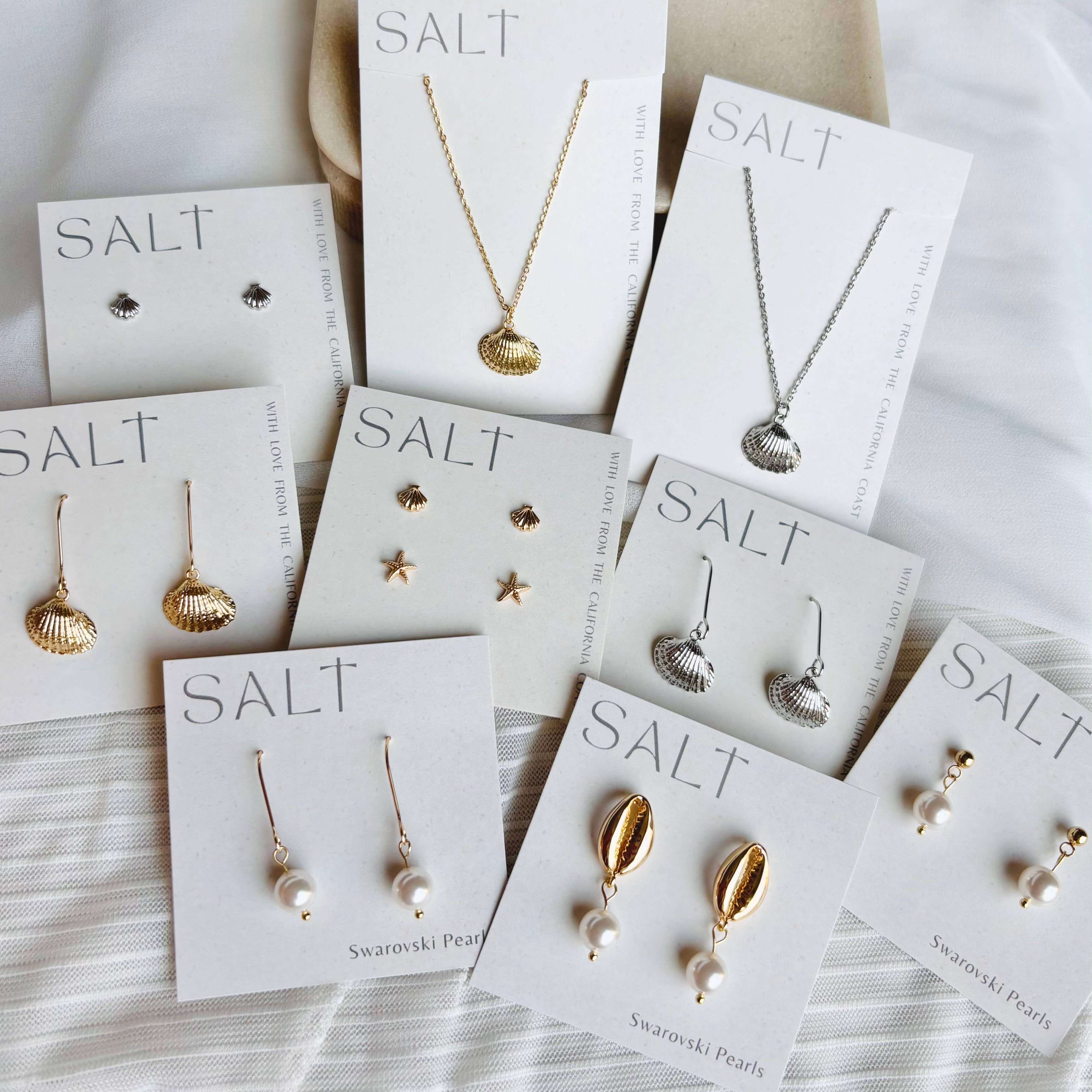 SALT - SILVER SEASHELL STUDS - Image 4