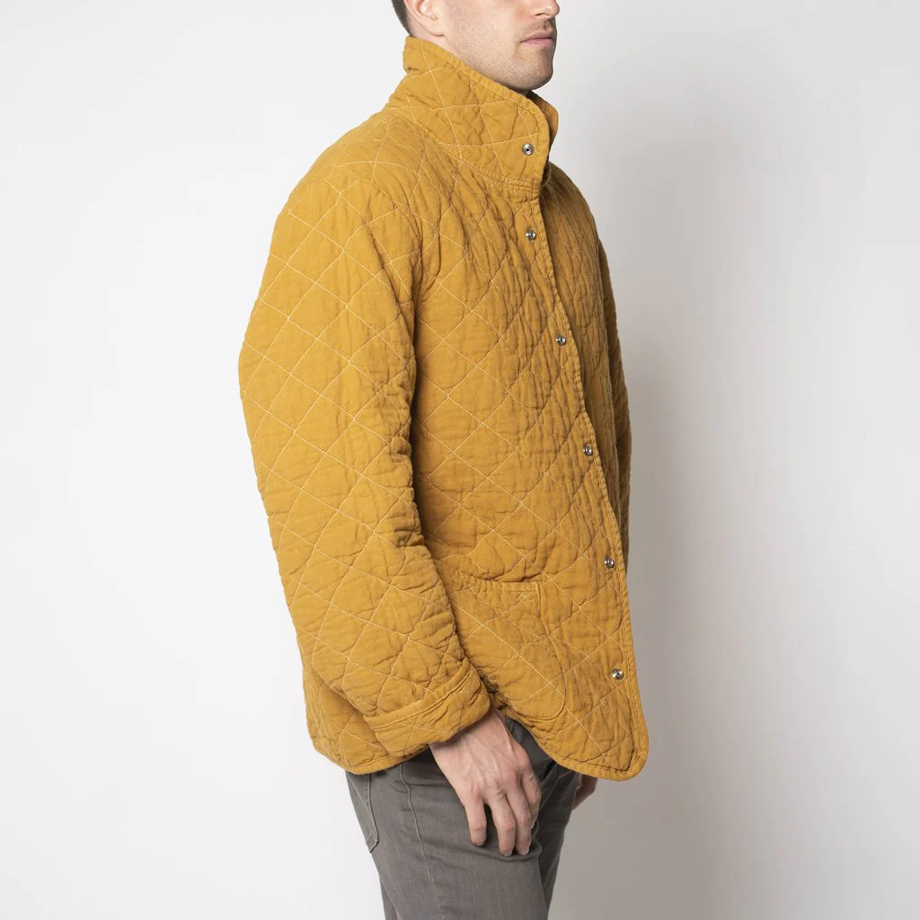 Utility Canvas Quilted Snap Unisex Jacket - Honey - Image 3